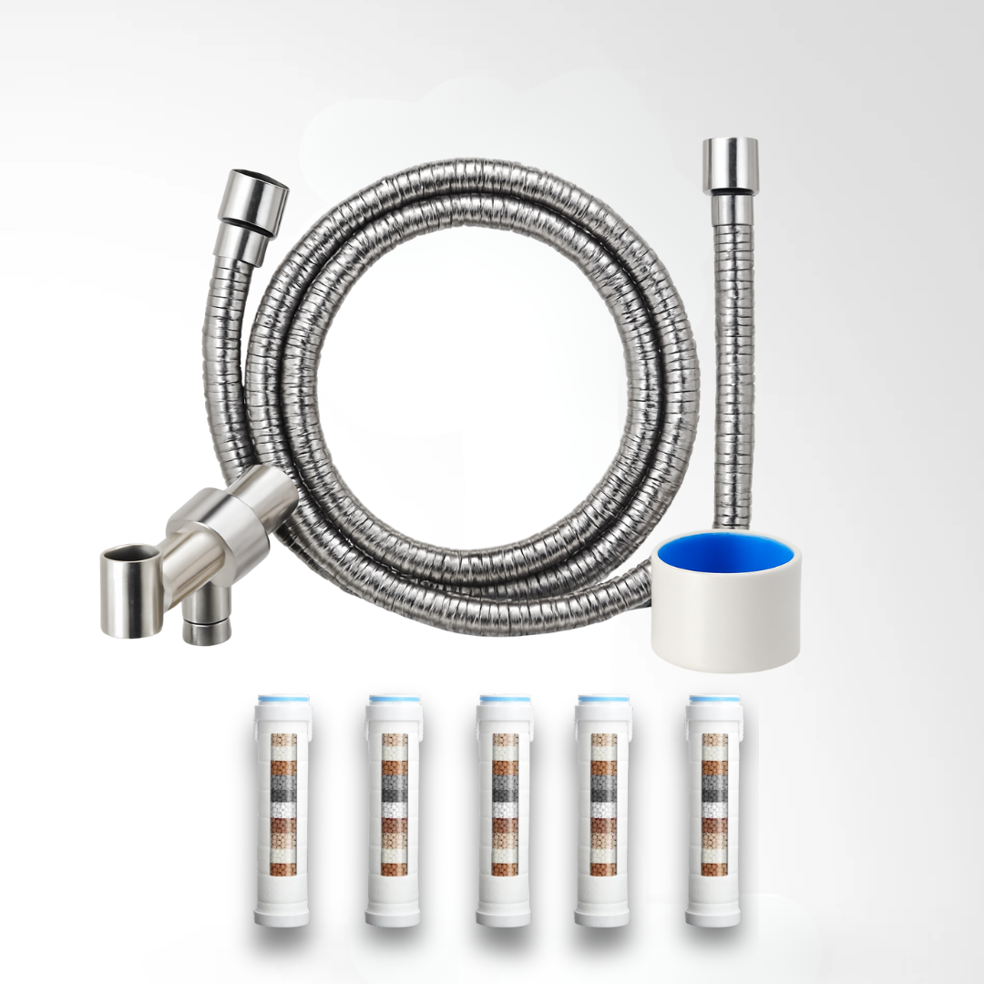 Premium Shower Hose & Connector + 5 Filters