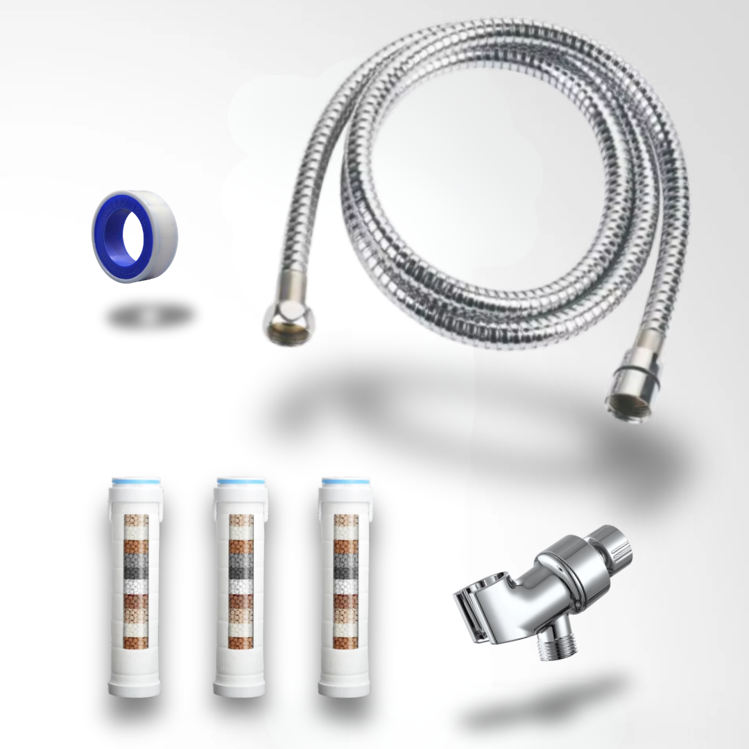Premium Shower Hose & Connector + 3 Filters