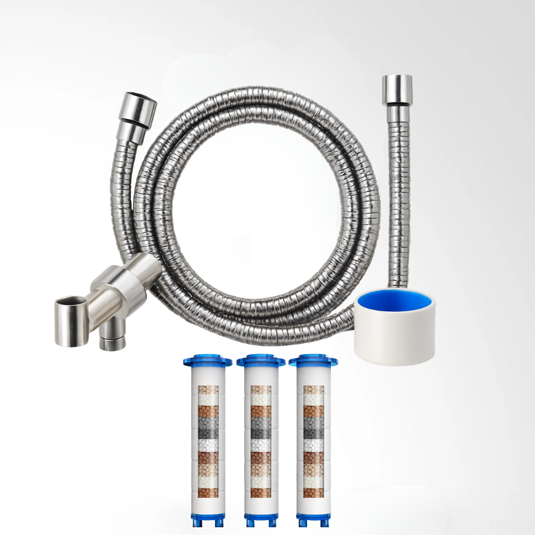 Premium Shower Hose & Connector + 3 Filters